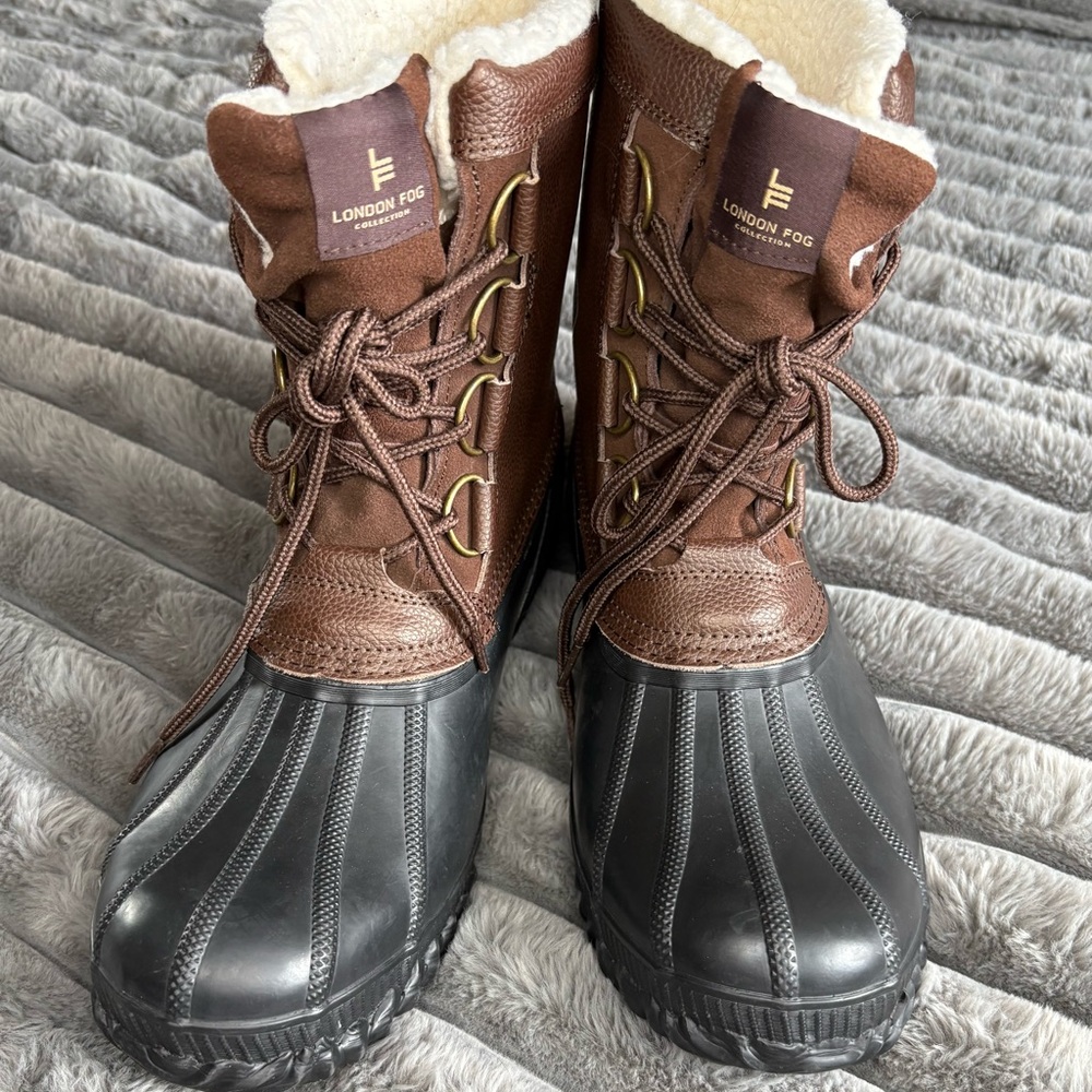 London Fog Chocolate and Charcoal Boots